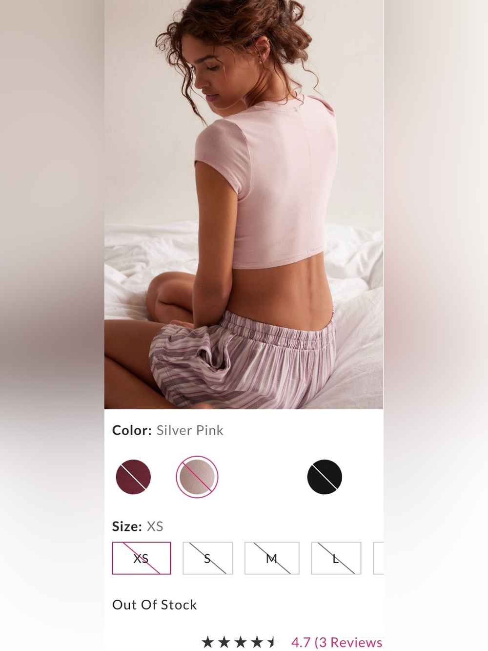 Intimately by Free People ~ Just Friends Crop ~ XS ~ Color: Silver Pink ~ NWT** - Picture 8 of 14
